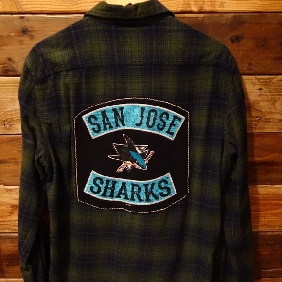 San Jose Sharks One-of-a-Kind Custom Sonoma Flannel (Unisex - Men's M) - Picture 1 of 6
